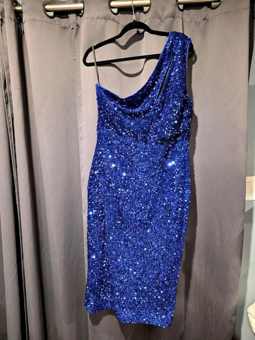House of Chic Blue Sequin Mini Dress NWT